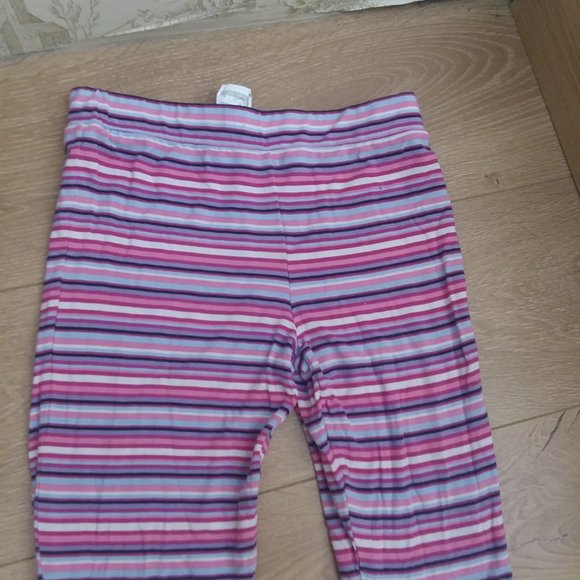 Purple, pink, white, blue, striped Soft Leggings Girl's Size S - Picture 5 of 5